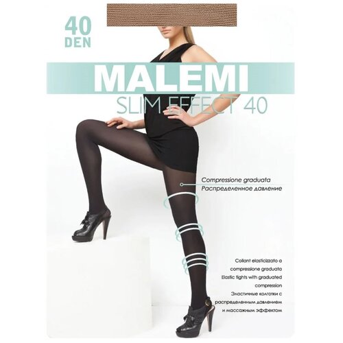 Колготки женские Malemi Slim Effect 40, цвет телесный (melon), размер 5