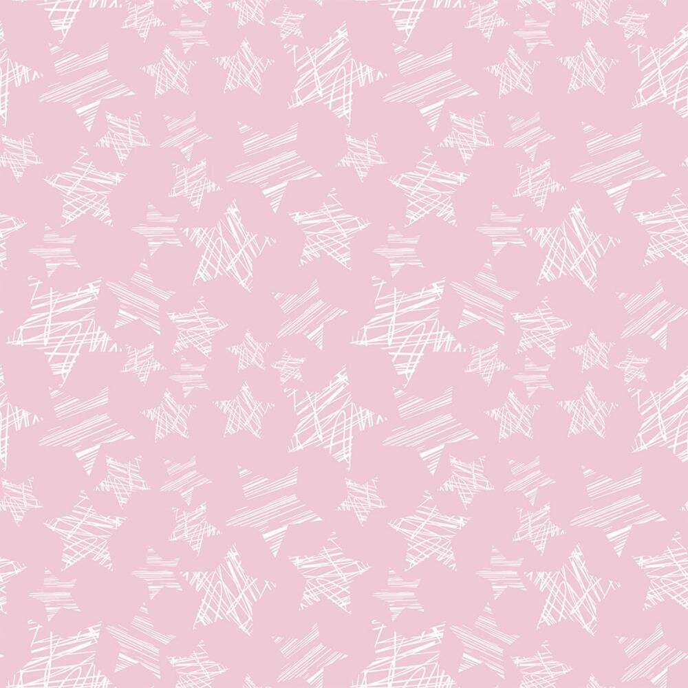 Обои детские Бумага на бумаге (Дуплекс) Саратовские обои Звезды на розовом фоне Д696-03, 0,53 м, 10 м.