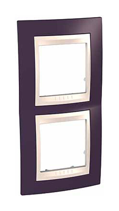 Unica MGU6.004V.572 Рамка 2-постовая (вертикальная, гранат/бежевый) Schneider Electric - фото №1