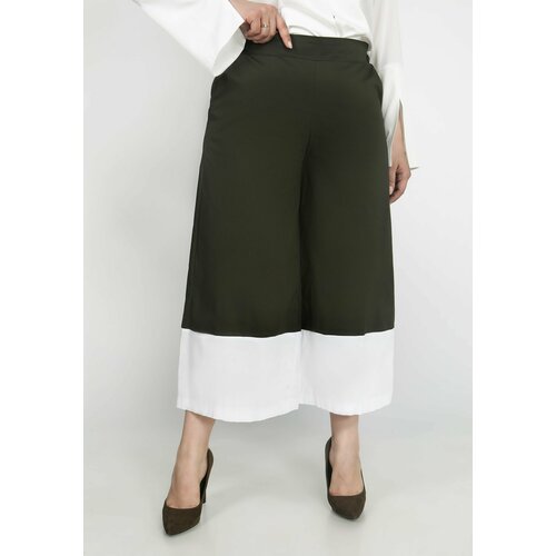 фото Брюки кюлоты elletto, размер 48, хаки