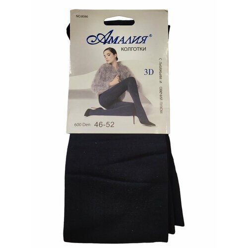 Колготки  Амалия, 600 den, завышенная талия, с ластовицей, утягивающие, без шортиков, черный