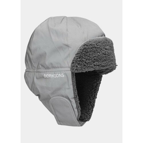фото Шапка ушанка didriksons, размер 54, серый, серебряный