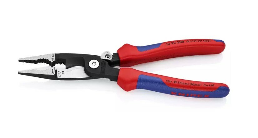 Knipex Клещи электромонтажные, 6-в-1, зачистка 0.75 – 1.5 / 2.5 мм², рез Ø 15 мм / 50 мм², 200 мм KN-1392200