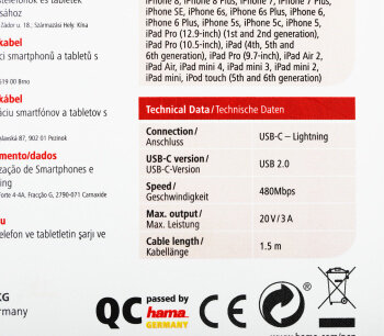 Кабель HAMA Lightning, USB Type-C (m), 1.5м, MFI, синий [00183311] - фото №12