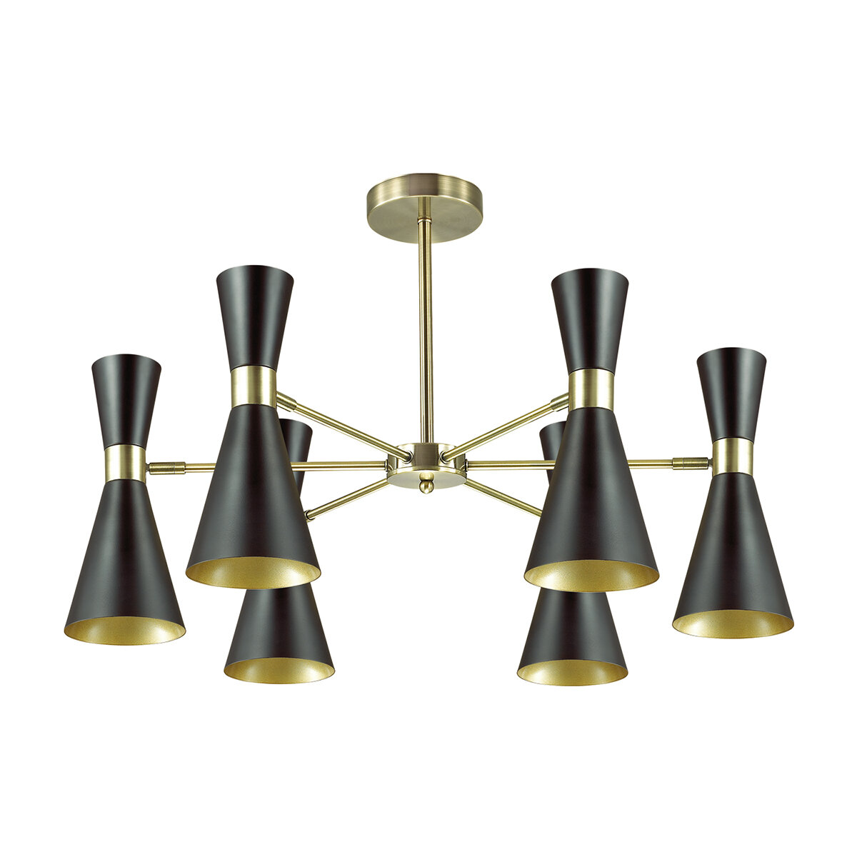 Потолочная люстра Lumion Quinn Black 3662/6C, E14, 360 Вт, металл, бронзовый