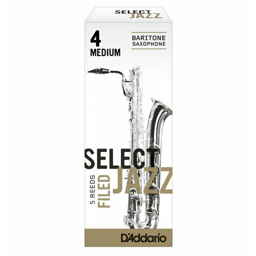 RSF05BSX4M Select Jazz Filed Трости для саксофона баритон, размер 4, средние (Medium), 5шт, Rico трости для саксофона баритон daddario rico dlr0240