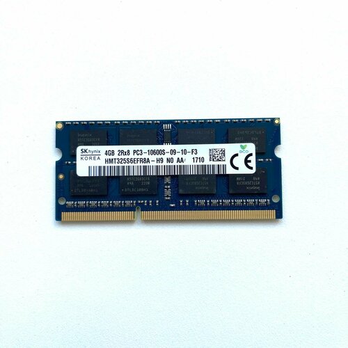 Оперативная память SK Hynix DDR3 4GB 1333МГц PC3-10600S 1.5v SODIMM для ноутбука оперативная память adata 4gb ddr3 1333мгц pc3 10600s dimm для пк