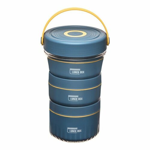 Ланч-бокс 146 л 3 секции сохраняет тепло 3 ч 125 х 295 см темно-бирюзовый 3683₽