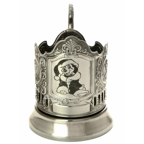 Никелированный подстаканник Собака