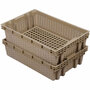 Ящик для хранения евролоток для овощей, хлеба и пищевой продукции, плетёная перфорация, бежевый
