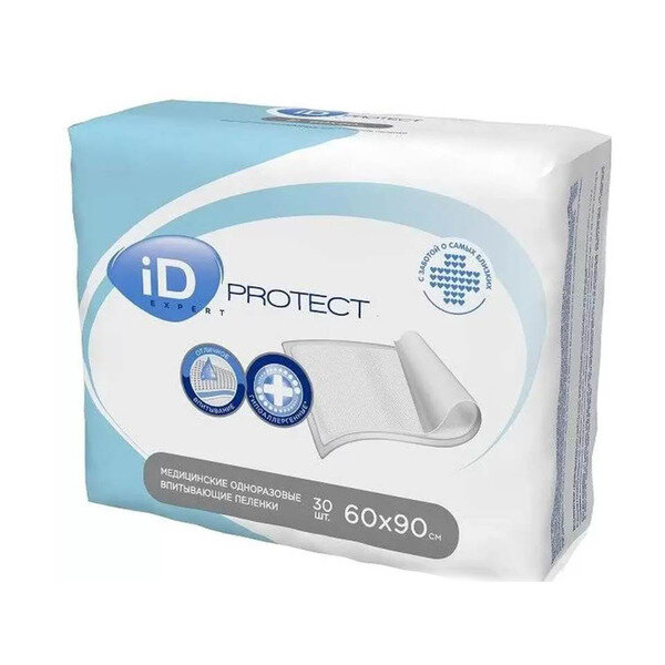 Пеленки iD Protect Expert, L, 60 х 90 см, 30 шт.