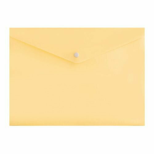 Конверт на кнопке Бюрократ Pastel -PKPAST/YEL, A4 пластик, 0.18мм, желтый конверт на кнопке бюрократ pk803tred a4 пластик 0 15мм красный