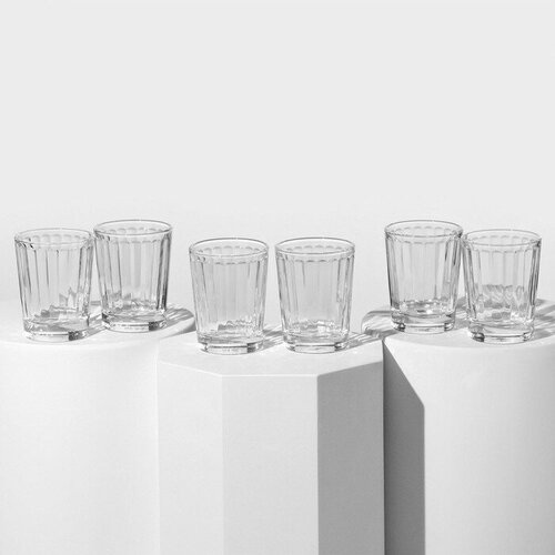 Paşabahçe Набор стеклянных стаканов «Оптика», 60 мл, 6 шт