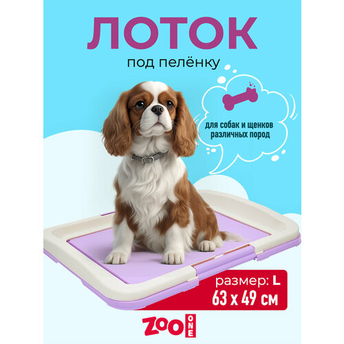 Туалет для собак ZooOne Японский стиль большой 64х49х6 см 1 шт. 1 шт. 64 см 49 см 6 см фиолетовый/молочный L