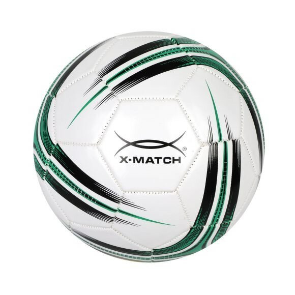 Мяч футбольный X-Match 410 г размер 5 зеленый черный белый 56438