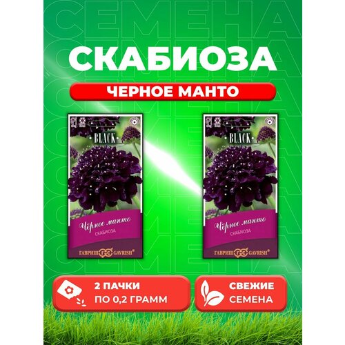 Скабиоза пурпурная Чёрное манто, махр. 0,2г серия Блэк (2уп)