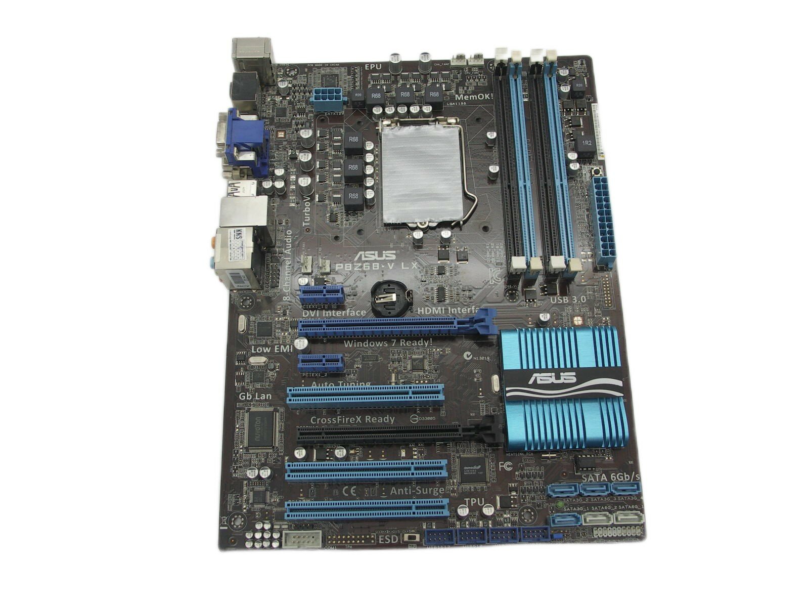 Материнская плата S-1155 ASUS P8Z68-V LX REV.1.00 (Z68/4xDDR3/VGA/DVI/HDMI/GbLAN/Sb/ATX) (без планки)