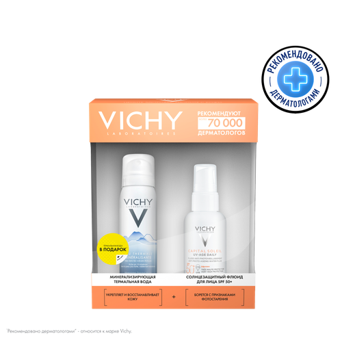 Vichy Capital Soleil UV-Age Daily Солнцезащитный флюид SPF50 40 млМинерализующая термальная вода 50 мл 1 уп 1935₽