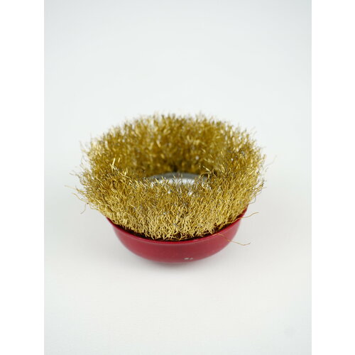 Щетка чашечная для УШМ с гайкой витая латунированная проволока 03 мм 75 мм 0419 266₽