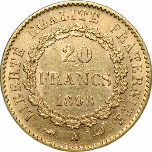 Монета 20 франков 1898 A Франция франция 50 франков 1990 г