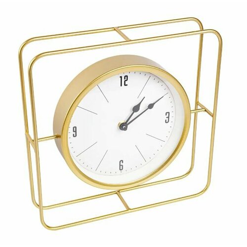Часы настольные Rectangle квадрат металл цвет золотой бесшумные 275x285 см 3310₽