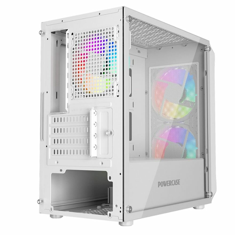 Корпус mATX Powercase CMMAW-A3 белый, без БП, боковая панель из закаленного стекла, USB 3.0, 2*USB 2.0, audio - фото №19