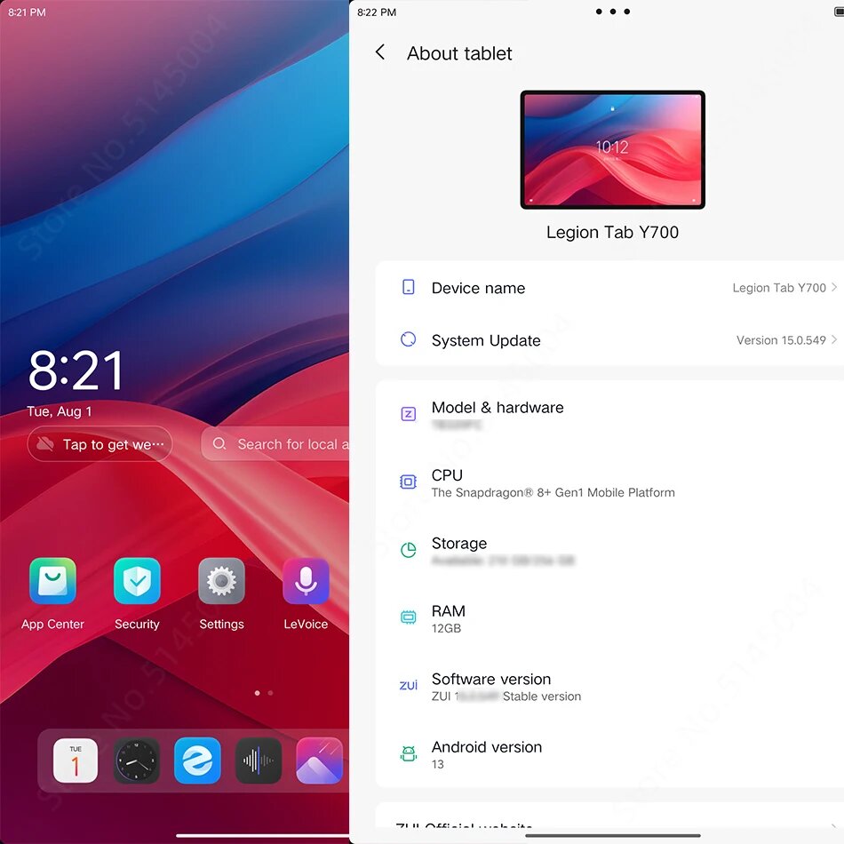 Планшет Lenovo Legion Y700, 8", 12/256ГБ, 16/512ГБ, Wi-Fi, Android ...