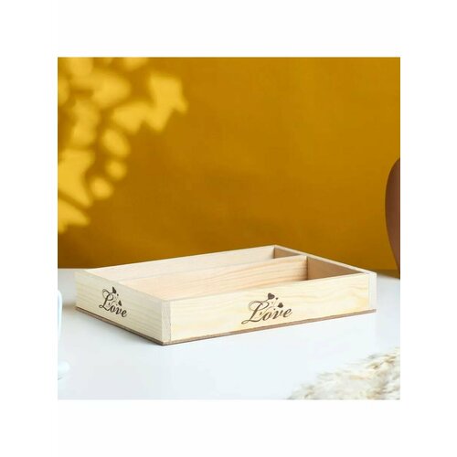 Кашпо деревянное 255205 см Love 2 отдела гравировка 699₽