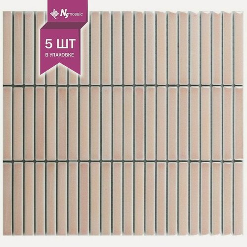 Изображение товара Мозаика керамическая NSmosaic R-326, розовая глянцевая, 282x308 мм, упаковка 5 шт