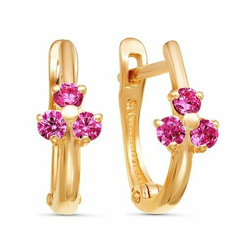 Серьги Nasip, красное золото, 585 проба, фианит