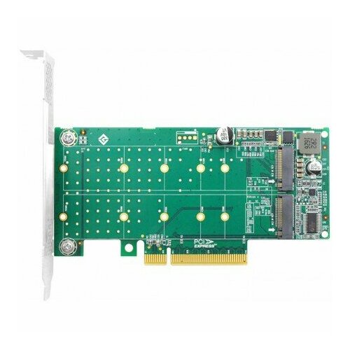 Адаптер для подключения M.2 накопителей Linkreal LRNV95N8 PCIe x8 to 2-Port M.2 NVMe Adapter