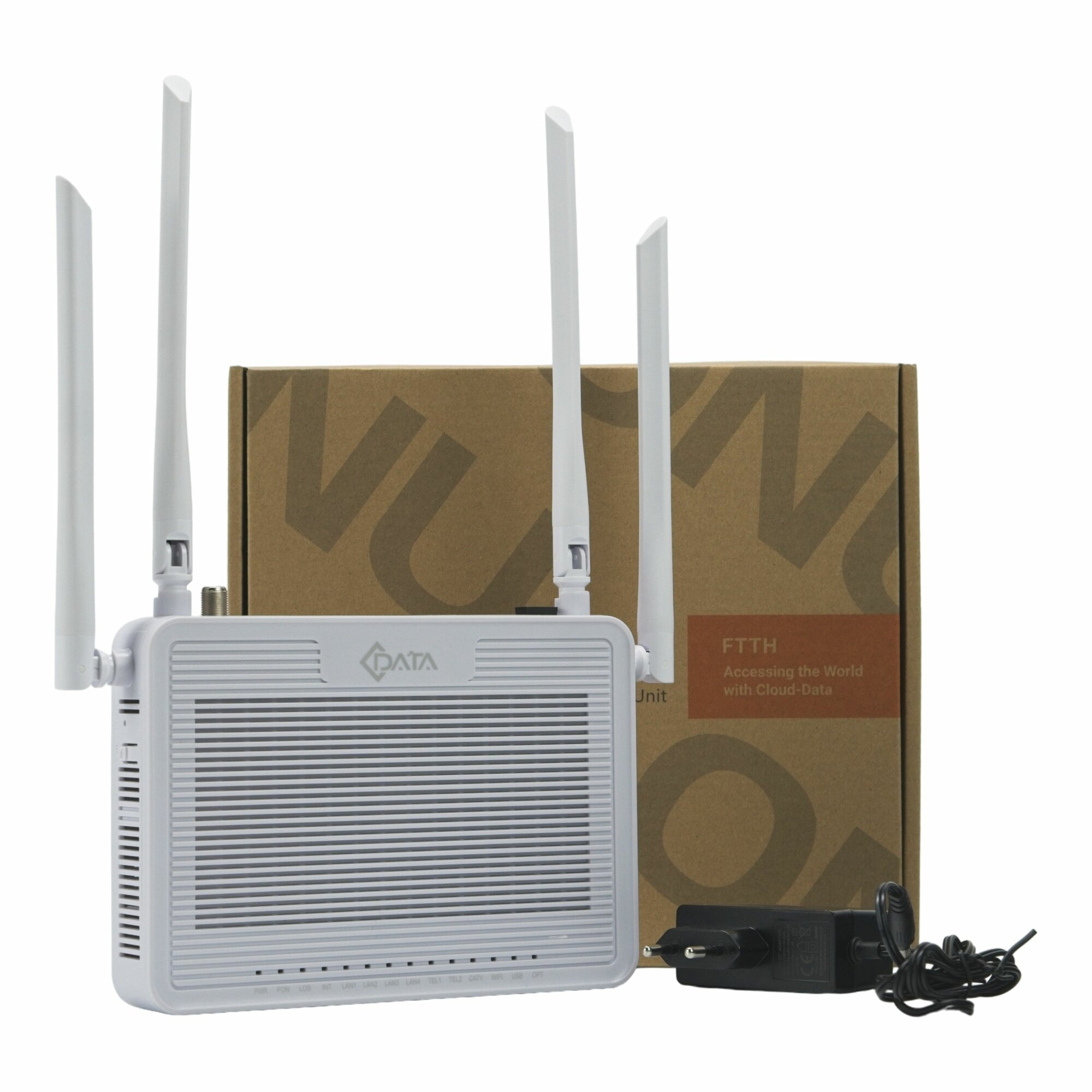 Оптический абонентский терминал C-Data xPON ONT FD804GW-DAX (Порт: SC/APC (зеленый)), CATV, Wi-Fi (2,4 ГГц/5G)