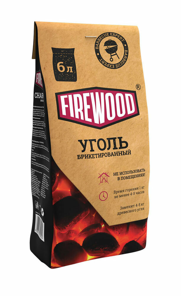 Уголь брикетированный Fire Wood 6л