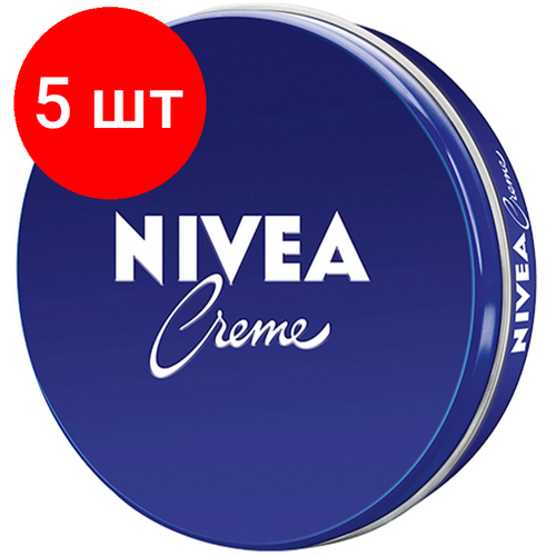 Комплект 5 штук Крем NIVEA универсальный увлажняющий Creme с пантенолом 150мл 2968₽