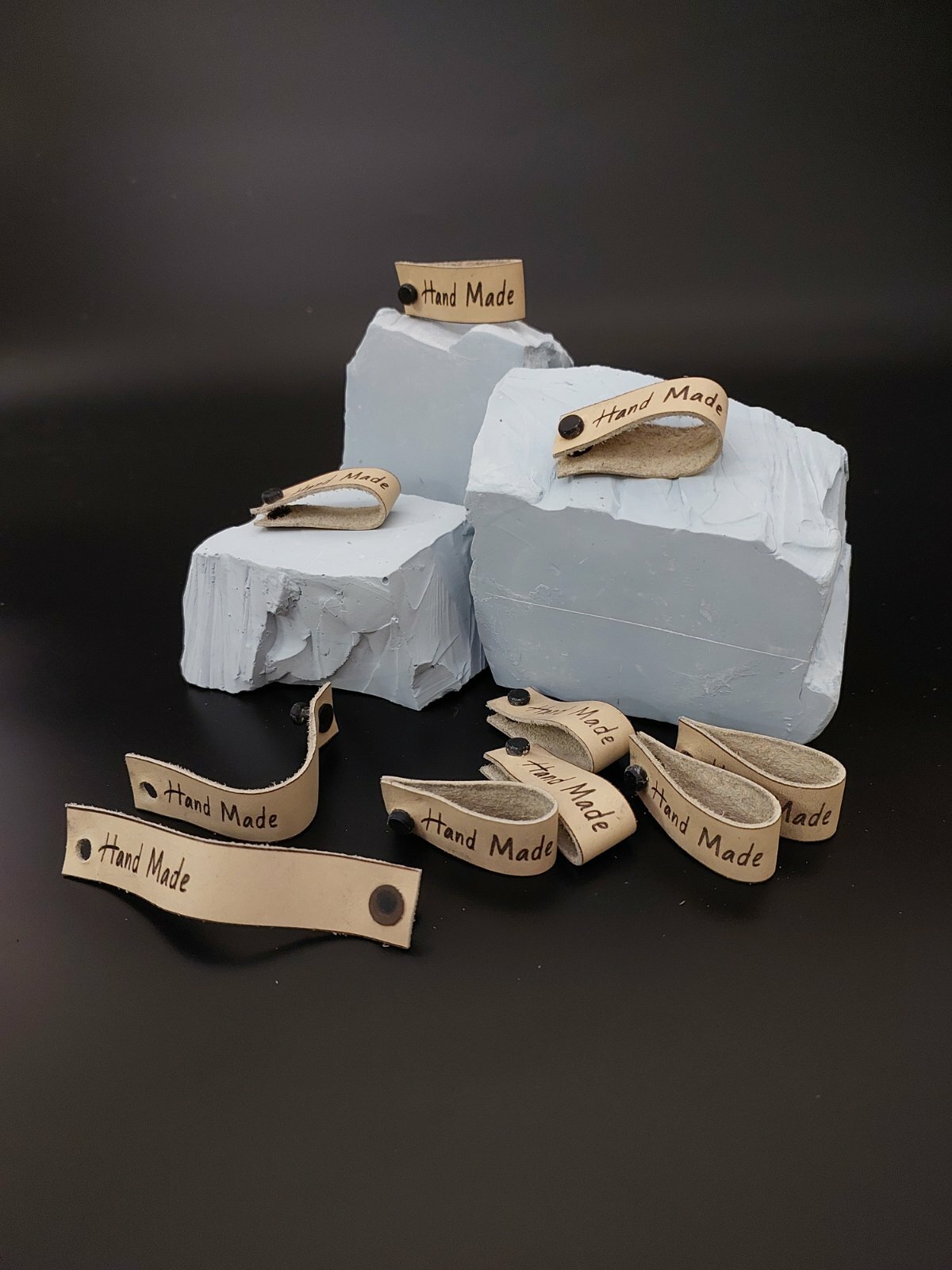 Бирка для рукоделия кожаная Hand Made, Бежевый — фото 1