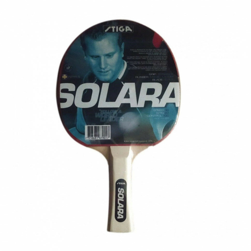 фото Ракетка для настольного тенниса Stiga Solara, накладка 1,5 мм ITTF, коническая ручка