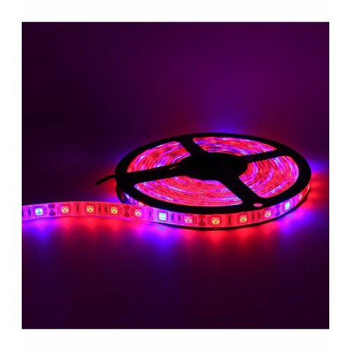 Фито лента для растений c DC разъемом 12 В 4 красных 1 синий IP65 Катушка 5м 4600₽