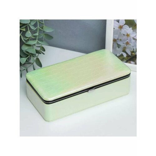 Шкатулка кожзам для украшений Рептилия Жёлто-зелёный перл 1393₽