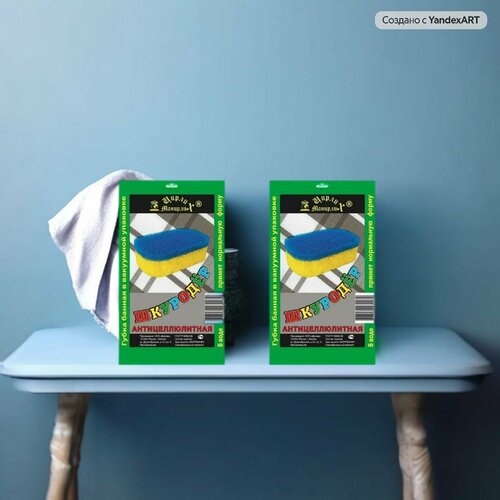 Губка банная Цирлих Манирлих массажная Шкуродер, антицеллюлитная, 2 шт