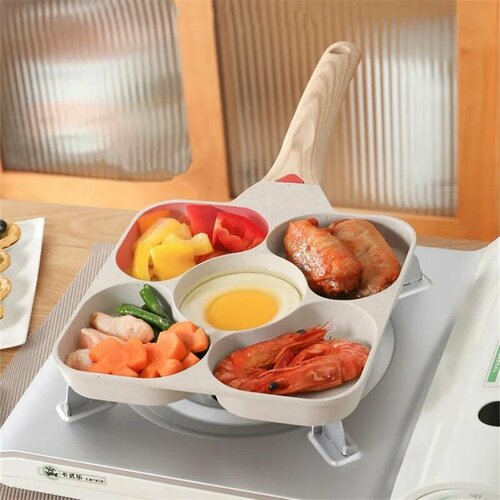 Сковорода для оладий блинчиков яичницы 5 секции со съемной ручкой без крышки со съемной ручкой 1470₽