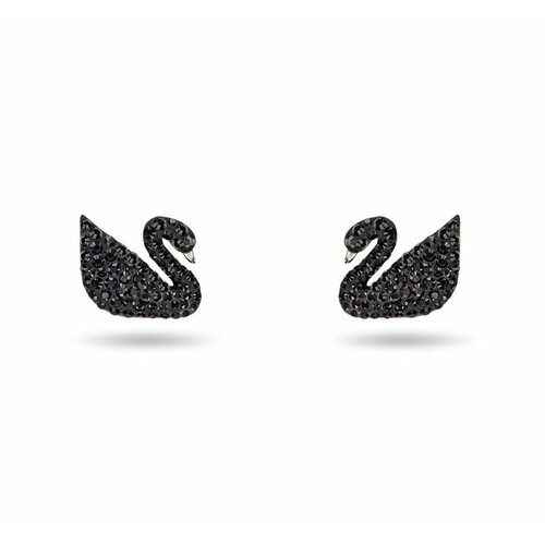 Серьги двусторонние SWAROVSKI кристаллы Swarovski черныйсеребристый 5000₽