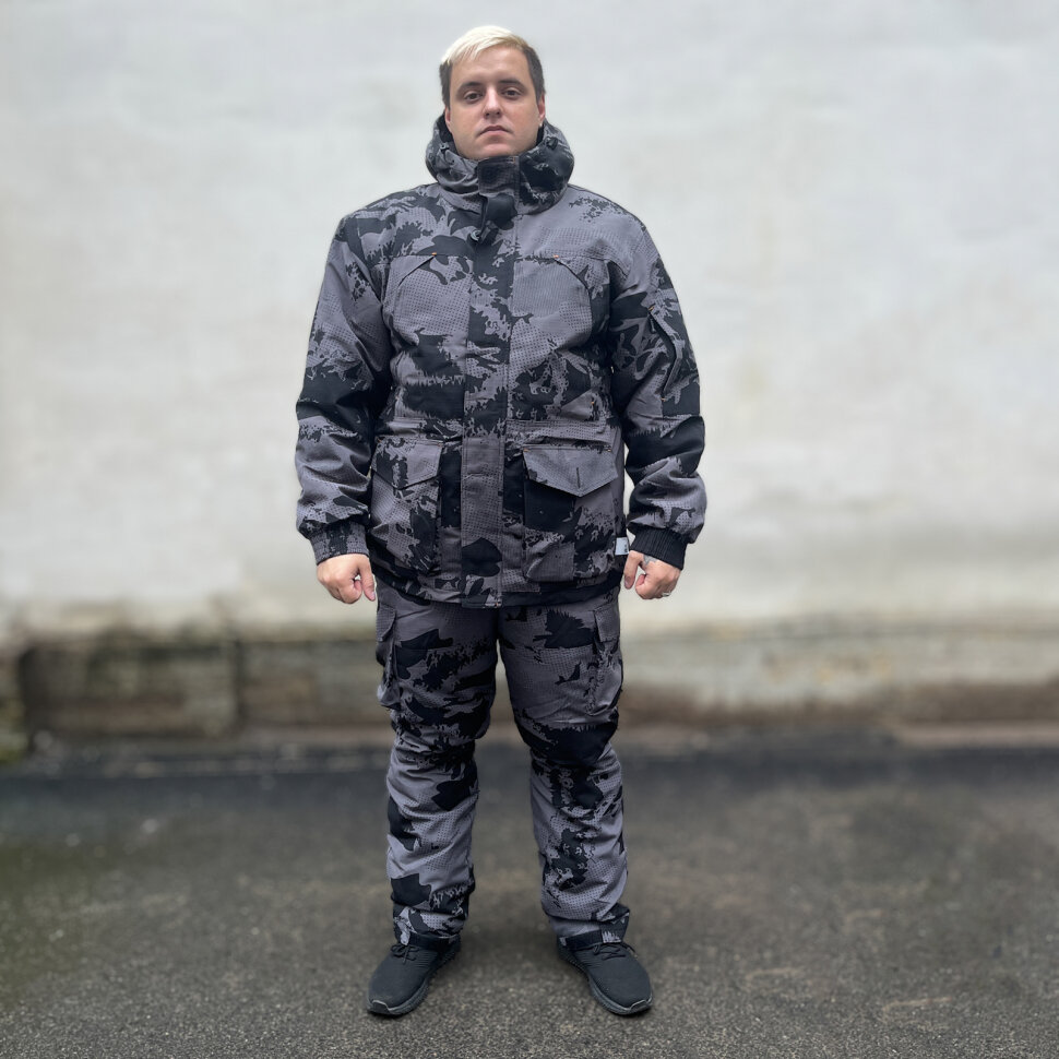 Костюм мужской зимний, рип-стоп (черная ночь), 60-62/183-186 (60-62/183-186)