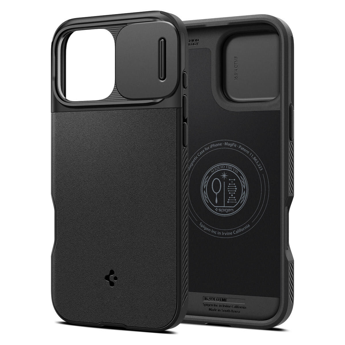 Чехол Spigen на iPhone 16 Pro Max (ACS08015) Optik Armor MagSafe / Спиген Чехол для Айфон 16 Про Макс Черный — фото 1