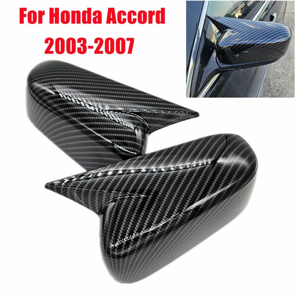 2 штуки накладки на боковые зеркала заднего вида из углеродного волокна для honda accord 2003-07