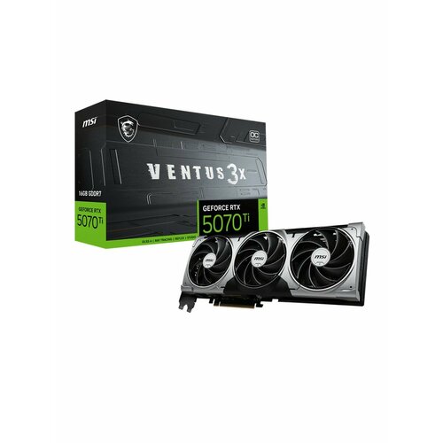 Видеокарта MSI PCI-E nVidia GeForce RTX 5070Ti 16G VENTUS 3X OC RTL RTX 5070 Ti 16G VENTUS 3X OC 105755₽