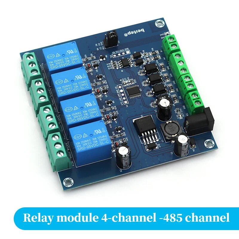 7-24 В Modbus-Rtu 1/2/4-канальный релейный модуль, переключатель Modbus RTU RS485/TTL, входной выход связи с защитой от обратного хода, 4 channel