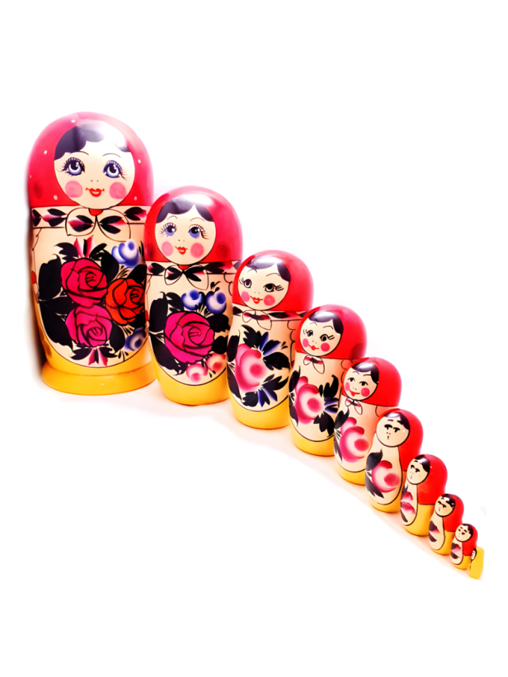 Нет бренда Семеновская матрешка деревянная разборная (10 мест, 25 см)