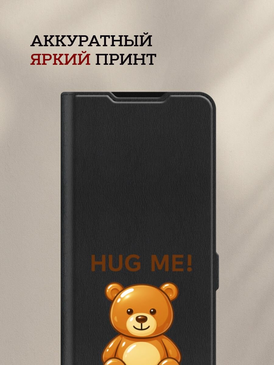 Чехол-книжка на Honor 90 Lite / Хонор 90 Лайт с принтом Хаг ми, черный — фото 1