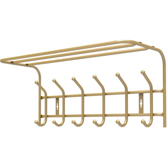Вешалка Nika НИКА ВП6М настенная, с полкой, золото (ВП6М/З)