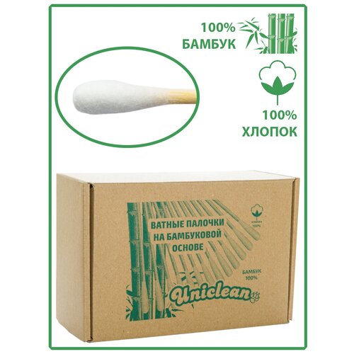 Купить Ватные палочки Uniclean на бамбуковой основе для малых пород собак 1000 шт 8203, хлопок, Ватные палочки и диски